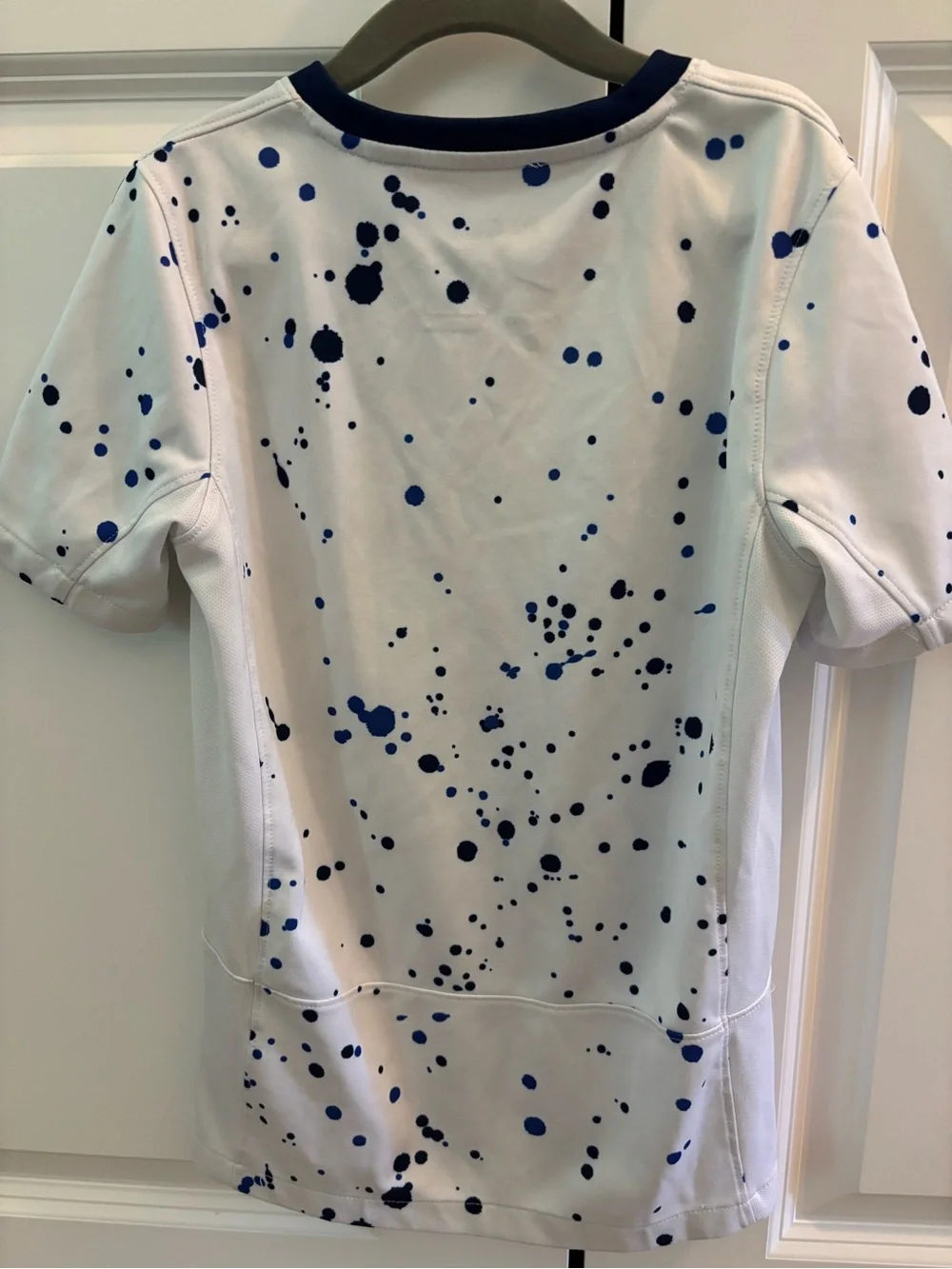 Nike Kids White USA Jersey with Blue Paint-Splatter